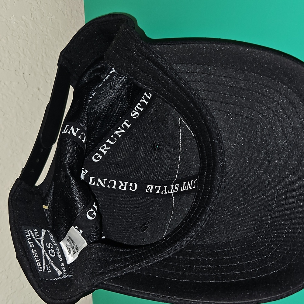 Grunt Style Black Cap with Embroidered Patch 100% Polyester - Picture 7 of 9